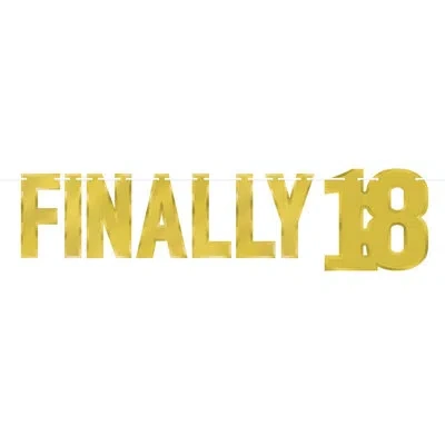 Beistle Foil Finally "19" Streamer In Gold