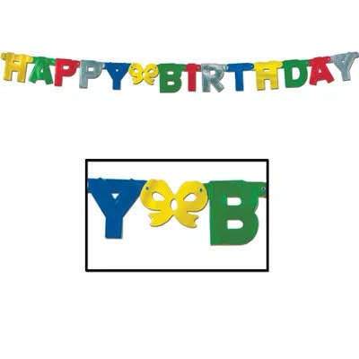 Beistle Foil Happy Birthday Streamer In Multicolor