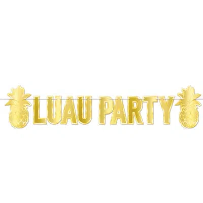 Beistle Foil Luau Party Streamer - 10â½" X 5' 3" - Pack Of 12 In Gold