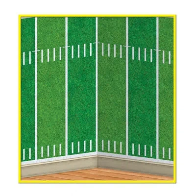 Beistle Football Field Backdrop - 4' X 30' - Pack Of 6 In Green