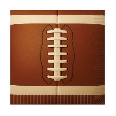 Beistle Football Luncheon Napkins – 2-ply Paper Napkins, 6.44-inch Folded, Pack Of 16 For Football Parties,  In Brown