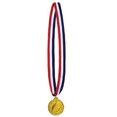 Beistle Football Medal With Ribbon In Multicolor