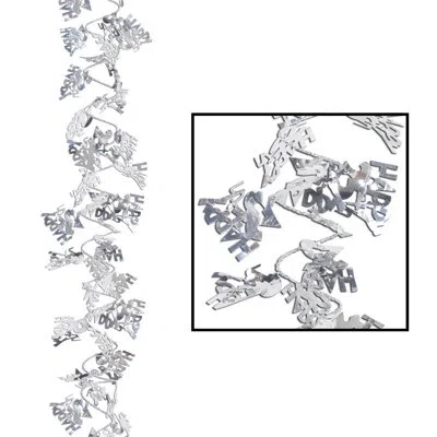 Beistle Gleam 'n Flex Happy "25th" Garland In Silver