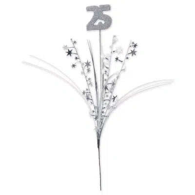 Beistle Glittered "25" Metallic Star Spray In Silver