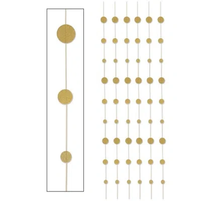 Beistle Glittered Dot Stringers - 6' - Pack Of 12 In Gold