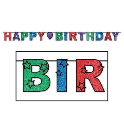 Beistle Glittered Happy Birthday Streamer In Multicolor