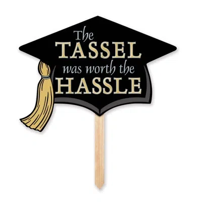 Beistle Grad Cap Yard Sign - 13" X 17â½" - Pack Of 6 In Multicolor