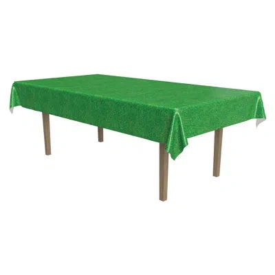 Beistle Grass Tablecover - 54" X 108" - Pack Of 12 In Green