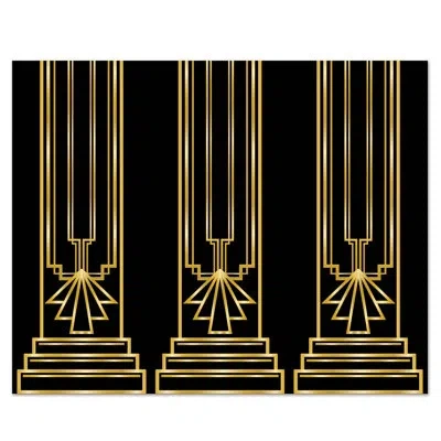 Beistle Great 20's Backdrop - 4' X 30' - Pack Of 6 In Black