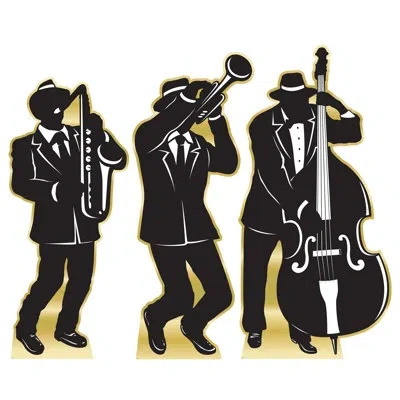 Beistle Great 20's Jazz Band Silhtte Stand-ups In Black
