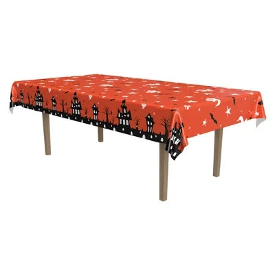 Beistle Halloween Haunted House Tablecover In Multicolor