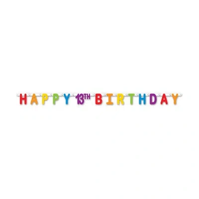 Beistle Happy "13th" Birthday Streamer In Multicolor
