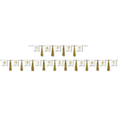 Beistle Happy Anniversary Tassel Streamer In Gold
