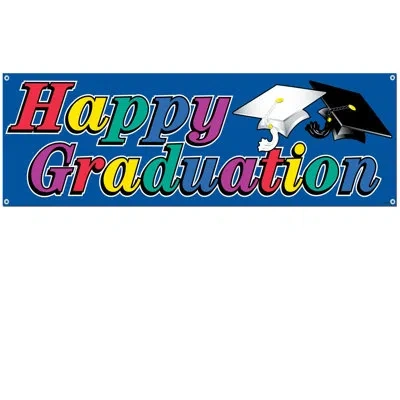 Beistle Happy Graduation Sign Banner In Multicolor