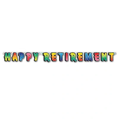 Beistle Happy Retirement Streamer In Multicolor
