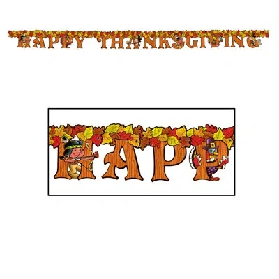 Beistle Happy Thanksgiving Streamer In Multicolor