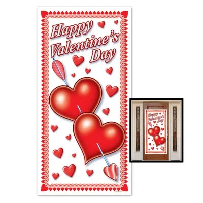 Beistle Happy Valentine's Day Door Cover In Red