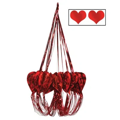 Beistle Heart Chandelier - 35" - Pack Of 6 In Red