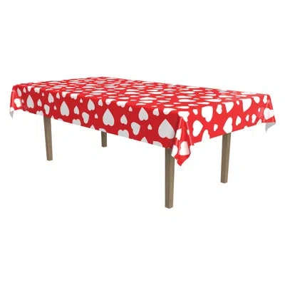 Beistle Heart Tablecover - 54" X 108" - Pack Of 12 In Multicolor