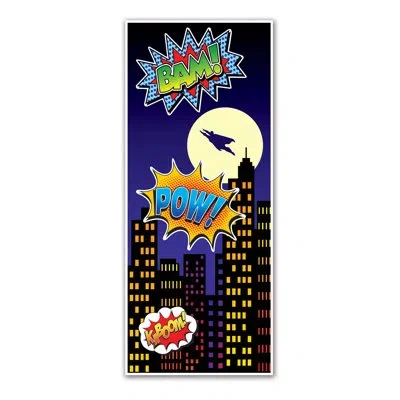 Beistle Hero Door Cover - 6' X 30" - Pack Of 12 In Black