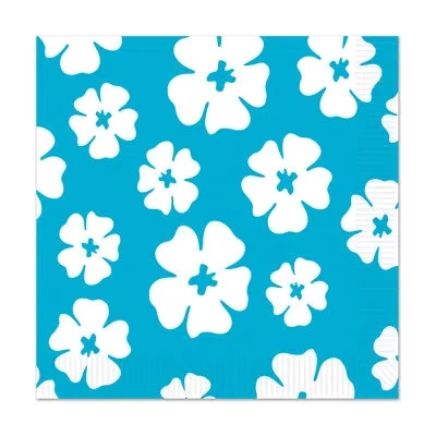 Beistle Hibiscus Luncheon Napkins In Blue