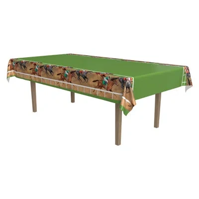 Beistle Horse Racing Tablecover - 54" X 108" - Pack Of 12 In Multicolor