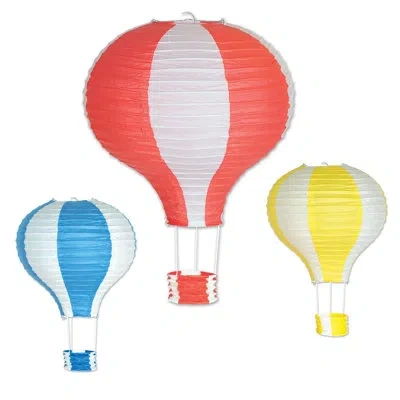 Beistle Hot Air Balloon Paper Lanterns In Multicolor