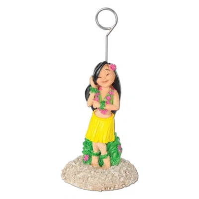 Beistle Hula Girl Photo/balloon Holder In Multicolor