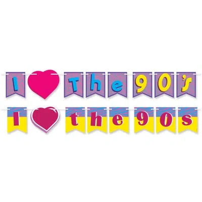 Beistle I Love The 90's Streamer Set In Multicolor