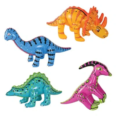 Beistle Inflatable Dinosaurs - 13"-29â½" - Pack Of 6 In Multicolor