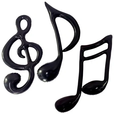 Beistle Inflatable Musical Notes - 17"-18" - Pack Of 12 In Black