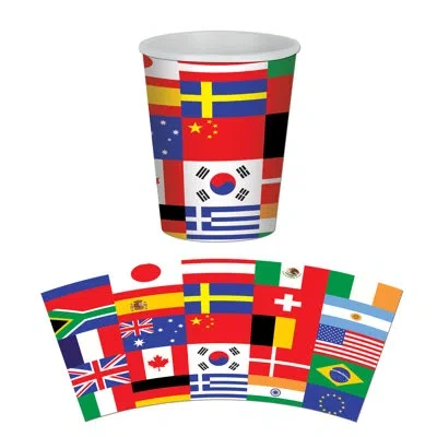 Beistle International Flag Beverage Cups In Multicolor