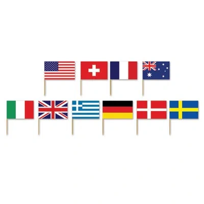 Beistle International Flag Picks - 2â½" - Pack Of 12 In Multicolor