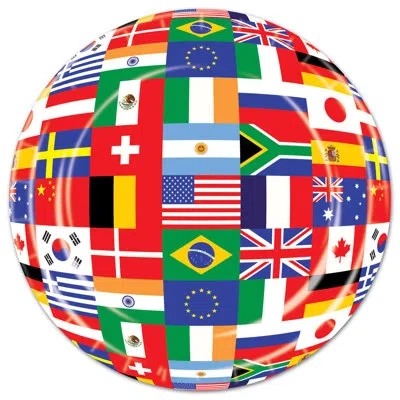 Beistle International Flag Plates In Multicolor