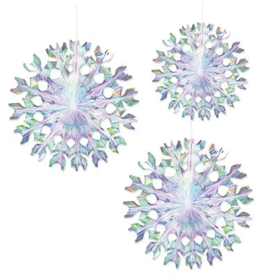 Beistle Iridescent Fans - Asstd - Pack Of 6 In Multicolor
