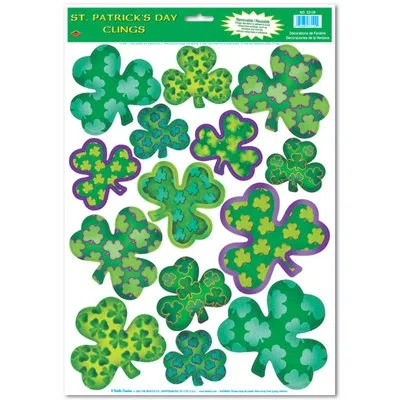 Beistle Irish-mood Shamrock Clings In Multicolor