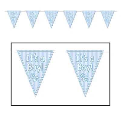 Beistle It's A Boy! Pennant Banner In Blue
