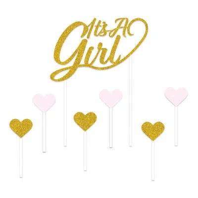 Beistle It's A Girl Cake Topper - 4â¼" X 7â½" - Pack Of 12 In Multicolor