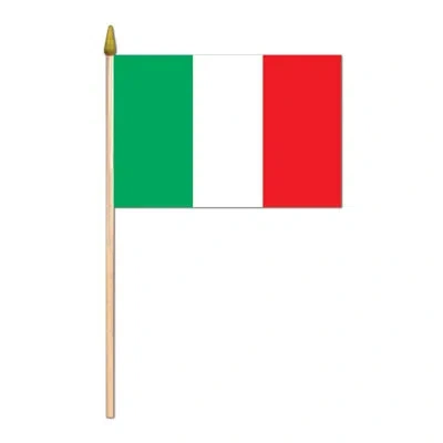 Beistle Italian Flag - Fabric - 4" X 6" - Pack Of 12 In Multicolor