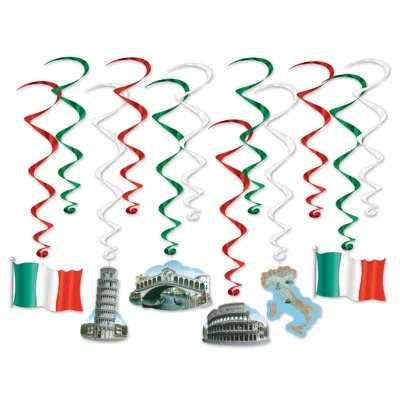 Beistle Italian Whirls - 17â½"-30â½" - Pack Of 6 In Multicolor