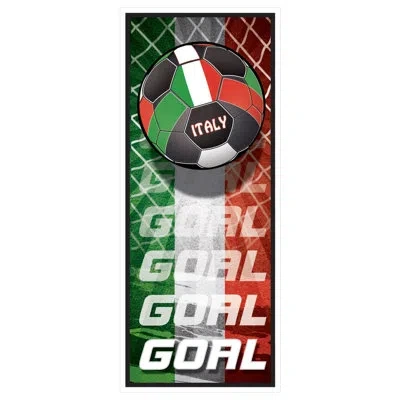 Beistle Italy Soccer Door Covers, All-weather Decorations With Italian Flag Football Graphic & “goal” Design In Multicolor