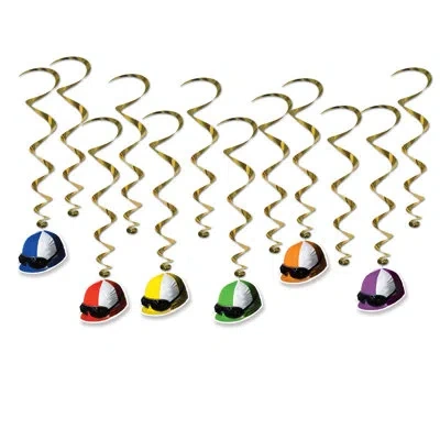 Beistle Jockey Helmet Whirls - 17â½"-29â½" - Pack Of 6 In Multicolor
