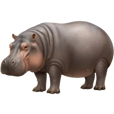Beistle Jointed Hippopotamus – 32.25" Articulated Animal Cutout Decoration For Jungle Themes, Safari Parties In Gray