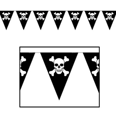 Beistle Jolly Roger Pennant Banner In Black