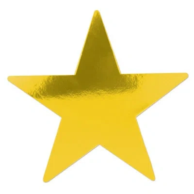 Beistle Jumbo Foil Star Cutout - 20" - Pack Of 12 In Gold