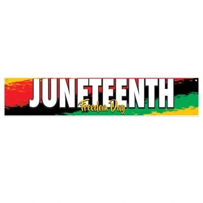 Beistle Juneteenth Banner - 12" X 5' - Pack Of 12 In Multicolor