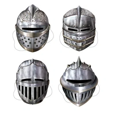 Beistle Knight Masks - 12"-13â¼" - Pack Of 12 In Silver