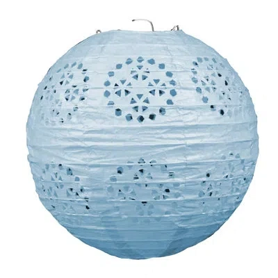 Beistle Lace Paper Lanterns - 8" - Pack Of 6 In Light Blue