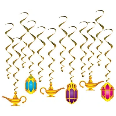 Beistle Lantern & Lamp Whirls - 17â½"-32â½" - Pack Of 6 In Multicolor