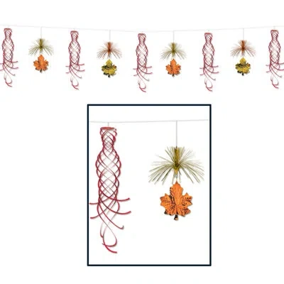 Beistle Leaf Shimmer Garland - 10' - Pack Of 12 In Multicolor